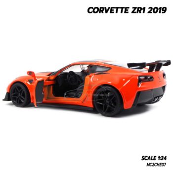 โมเดลรถ CORVETTE ZR1 2019 สีส้ม (Scale 1:24) model รถเหล็ก โมเดลรถสะสม Motormax