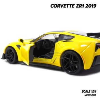 โมเดลรถ CORVETTE ZR1 2019 สีเหลือง (Scale 1:24) โมเดลรถสะสม Motormax