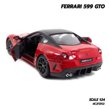 โมเดลรถ FERRARI 599 GTO สีแดง (Scale 1:24) โมเดลเฟอร์รารี่แท้ เปิดประตูรถได้