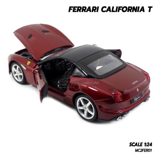 โมเดลรถ FERRARI CALIFORNIA T สีแดง (1:24) โมเดลเฟอร์รารี่จำลอง เปิดประตูรถซ้ายขวาได้สมจริง