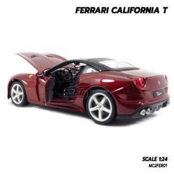โมเดลรถ FERRARI CALIFORNIA T สีแดง (1:24) โมเดลเฟอร์รารี่จำลอง ภายในรถจำลองสมจริง