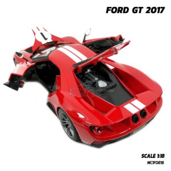 โมเดลรถสปอร์ต FORD GT 2017 สีแดง (Scale 1:18) โมเดลรถจำลอง เครื่องยนต์จำลองสมจริง