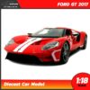 โมเดลรถ FORD GT 2017 สีแดงคาดขาว (1:18)