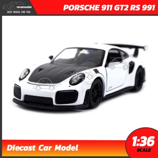 โมเดลรถเหล็ก PORSCHE 911 GT2 RS 911 สีขาว (Scale 1:36)