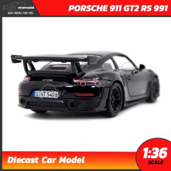 โมเดลรถเหล็ก PORSCHE 911 GT2 RS 911 สีดำ (Scale 1:36) โมเดลจำลองเหมือนจริง พร้อมตั้งโชว์
