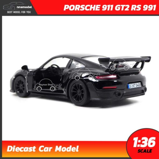 โมเดลรถเหล็ก PORSCHE 911 GT2 RS 911 สีดำ (Scale 1:36) โมเดลจำลองเหมือนจริง เปิดประตูรถได้ Diecast Model