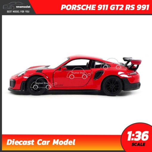 โมเดลรถเหล็ก PORSCHE 911 GT2 RS 911 สีแดง (Scale 1:36) โมเดลจำลอง พร้อมตั้งโชว์