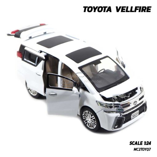 โมเดลรถตู้ TOYOTA VELLFIRE สีขาว (1:24) เปิดได้ครบ มีเสียงมีไฟ