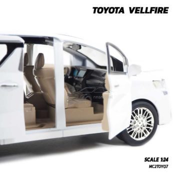 โมเดลรถตู้ TOYOTA VELLFIRE สีขาว (1:24) โมเดลประกอบสำเร็จ ภายในรถจำลองสมจริง