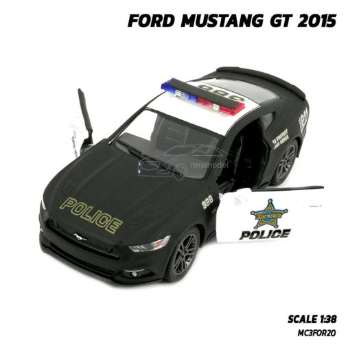 โมเดลรถตำรวจ ฟอร์ดมัสแตง GT 2015 (Scale 1:38) รถเหล็ก เปิดประตูซ้ายขวาได้