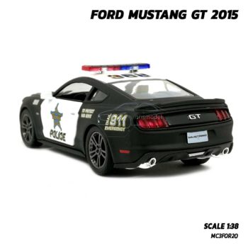 โมเดลรถตำรวจ ฟอร์ดมัสแตง GT 2015 (Scale 1:38) รถเหล็กโมเดล ล้อยางหมุนได้