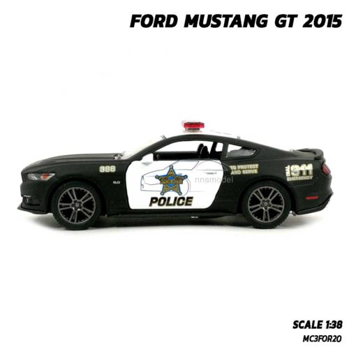 โมเดลรถตำรวจ ฟอร์ดมัสแตง GT 2015 (Scale 1:38) โมเดลรถประกอบสำเร็จ พร้อมตั้งโชว์