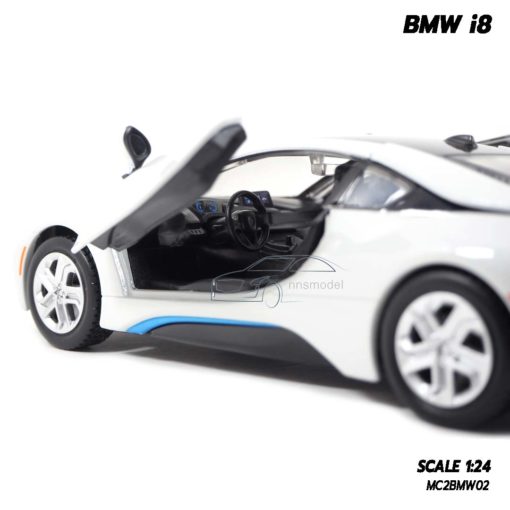model bmw i8 white (1:24) รถจำลองเหมือนจริง