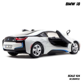 model bmw i8 white (1:24) โมเดลรถจำลองสมจริง