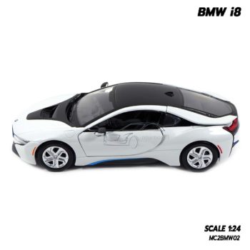 model bmw i8 white (1:24) โมเดลรถประกอบสำเร็จ พร้อมตั้งโชว์