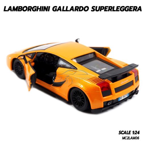โมเดลรถ LAMBORGHINI GALLARDO SUPERLEGGERA สีส้ม (1:24) โมเดลจำลองเหมือนจริง