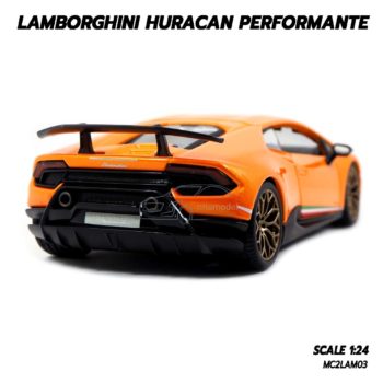 โมเดล LAMBORGHINI HURACAN PERFORMANTE สีส้ม (1:24) รถโมเดลเหมือนจริง