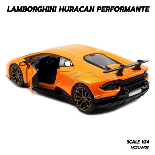 โมเดล LAMBORGHINI HURACAN PERFORMANTE สีส้ม (1:24) โมเดลรถประกอบสำเร็จ