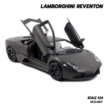 โมเดลรถ Lamborghini Reventon สีเทาดำ (1:24) เปิดประตูปีกนกได้