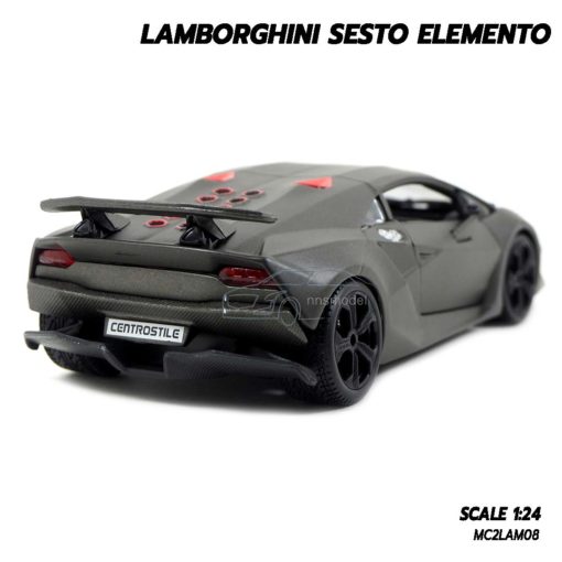 โมเดลรถ LAMBORGHINI SESTO ELEMENTO (1:24) สีเทาดำ โมเดลประกอบสำเร็จ Diecast Model