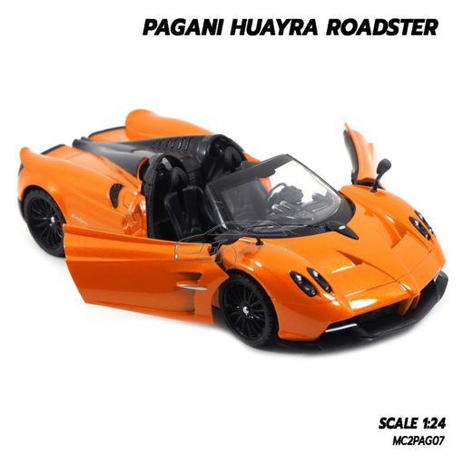 โมเดลรถ PAGANI HUAYRA ROADSTER สีส้ม (1:24) รถเหล็กโมเดล Diecast Model