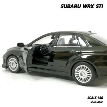 โมเดลรถ SUBARU WRX STI สีดำ (1:36) เปิดประตูรถซ้ายขวาได้