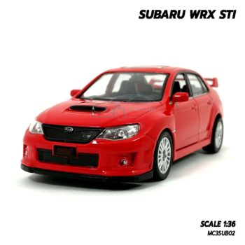 โมเดลรถ SUBARU WRX STI สีแดง (1:36) รถเหล็กประกอบสำเร็จ พร้อมตั้งโชว์