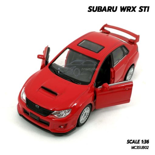 โมเดลรถ SUBARU WRX STI สีแดง (1:36) มีลานดึงปล่อยรถวิ่งได้