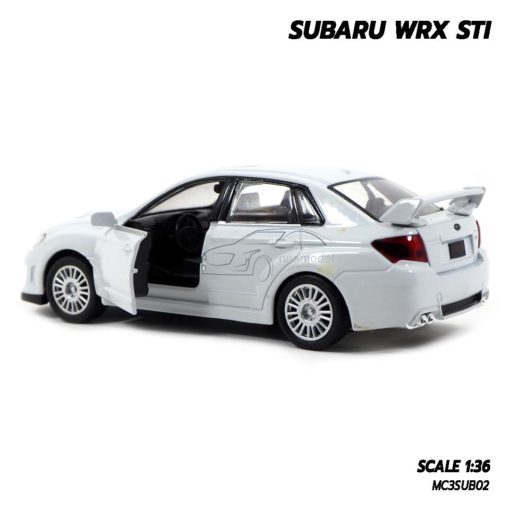 โมเดลรถ SUBARU WRX STI สีขาว (1:36) เปิดประตูรถได้