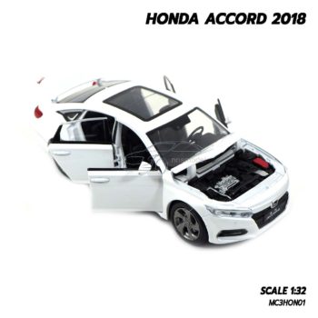 โมเดลรถ ฮอนด้า HONDA ACCORD 2018 สีขาว (1:32) โมเดลรถเปิดได้ครบ