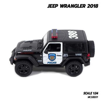 โมเดลรถตำรวจ JEEP WRANGLER 2018 (1:34) โมเดลรถเหล็ก มีลานวิ่งได้