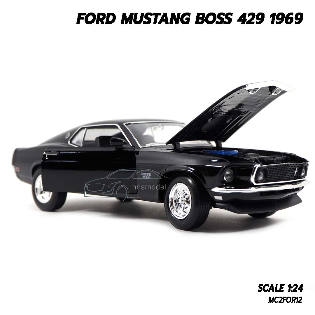 โมเดลรถ Ford Mustang Boss 429 1969 ส ดำ Scale 1 24