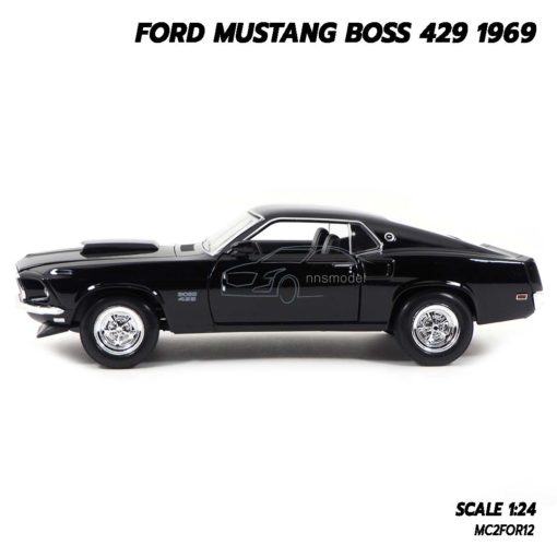 โมเดลฟอร์ดมัสแตง Ford Mustang Boss 429 1969 สีดำ (Scale 1/24) ผลิตโดยแบรนด์ Welly Nex