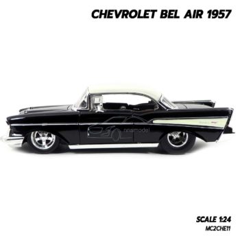 โมเดลรถ CHEVROLET BEL AIR 1957 สีดำ (Scale 1:24) โมเดลรถเหล็ก น่าสะสม