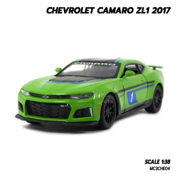 โมเดลรถ Chevrolet Camaro ZL1 2017 สีเขียว (1:38) โมเดลรถเหล็ก ประกอบสำเร็จ