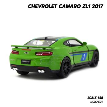 โมเดลรถ Chevrolet Camaro ZL1 2017 สีเขียว (1:38) โมเดลรถของเล่น