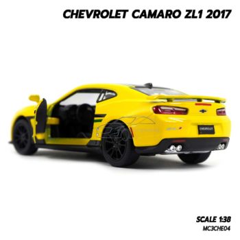 โมเดลรถ Chevrolet Camaro ZL1 2017 สีเหลือง (1:38) โมเดลรถเหล็ก เปิดประตูรถได้