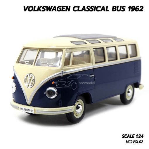 โมเดลรถ Volkswagen Bus 1962 สีน้ำเงิน (1:24)