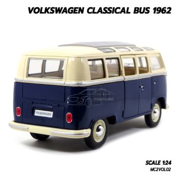 โมเดลรถ Volkswagen Bus 1962 สีน้ำเงิน (1:24) โมเดลประกอบสำเร็จ