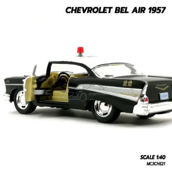 โมเดลรถตำรวจ CHEVROLET BEL AIR 1957 สีดำ (1:40) ภายในรถจำลองเหมือนจริง
