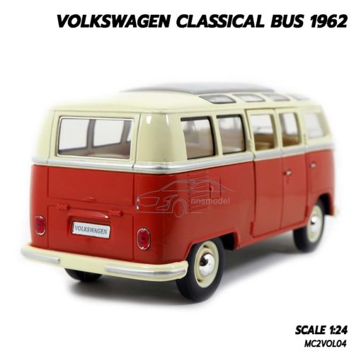 โมเดลรถ Volkswagen Bus 1962 สีน้ำตาลส้ม (1:24) โมเดลรถ โฟล์คหน้าวี