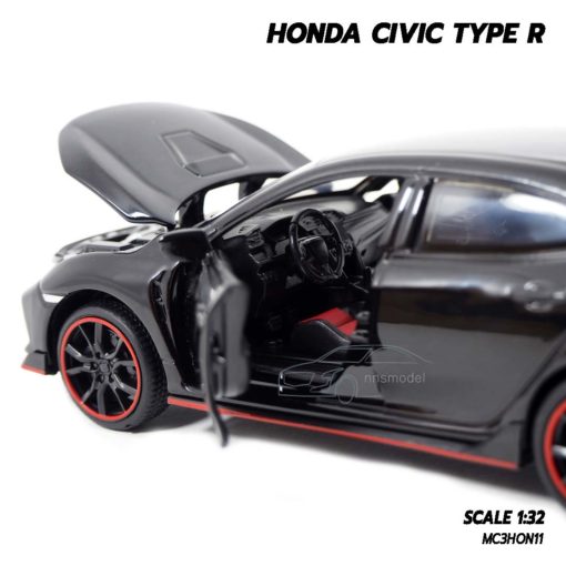 โมเดลรถ HONDA CIVIC TYPE R สีดำ (Scale 1:32) ภายในรถเหมือนจริง