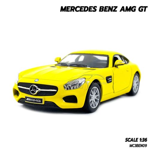 โมเดลรถเบนซ์ MERCEDES BENZ AMG GT (1:36) สีเหลือง สวยเหมือนจริง