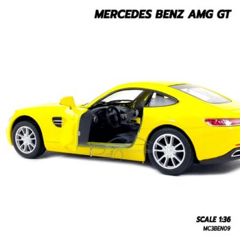 โมเดลรถเบนซ์ MERCEDES BENZ AMG GT (1:36) สีเหลือง รถโมเดลจำลองเหมือนจริง