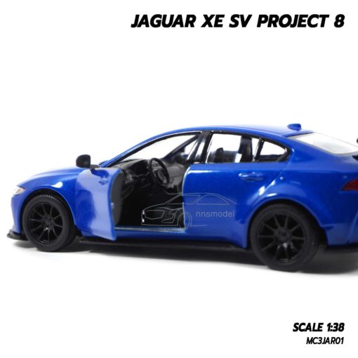 โมเดลรถเหล็ก JAGUAR XE SV PROJECT 8 สีน้ำเงิน (1:38) รถของเล่น ราคาถูก