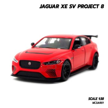 โมเดลรถเหล็ก JAGUAR XE SV PROJECT 8 สีแดง (1:38) โมเดลรถสมจริง