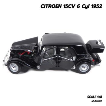 โมเดลรถโบราณ CITROEN 15CV 6 Cyl 1952 สีดำ (1:18) โมเดลลิขสิทธิแท้