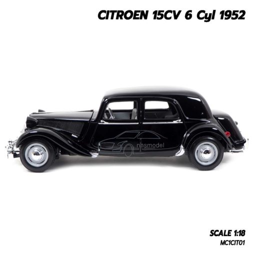 โมเดลรถโบราณ CITROEN 15CV 6 Cyl 1952 สีดำ (1:18) โมเดลรถคลาสสิค เป็นของขวัญพิเศษ