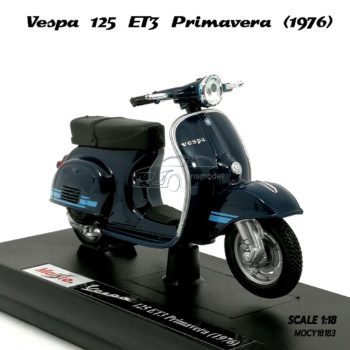 โมเดลเวสป้า VESPA 125 ET3 PRIMAVERA 1976 สีน้ำเงิน (1:18) จำลองเหมือนจริง