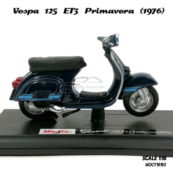 โมเดลเวสป้า VESPA 125 ET3 PRIMAVERA 1976 สีน้ำเงิน (1:18) โมเดลรถจำลองเหมือนจริง